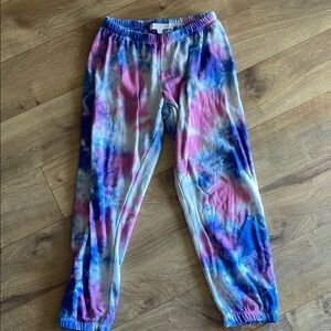 Spiritual Gangster Tie-Dye Joggers - Blue and Pink